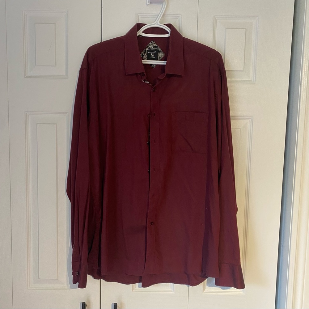 Burgundy men’s dress shirt